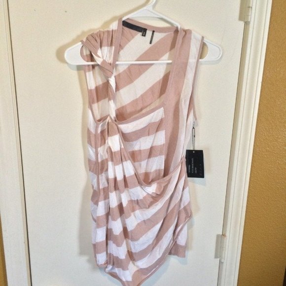 L.A.M.B. women's XS cotton linen blend twisty tank - Picture 3 of 6